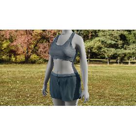 3D Women's Sport Shorts with Tshirt model